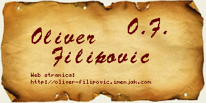 Oliver Filipović vizit kartica